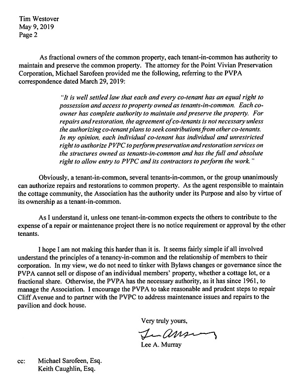 Murray Response to Westover, May 9, 2019 2