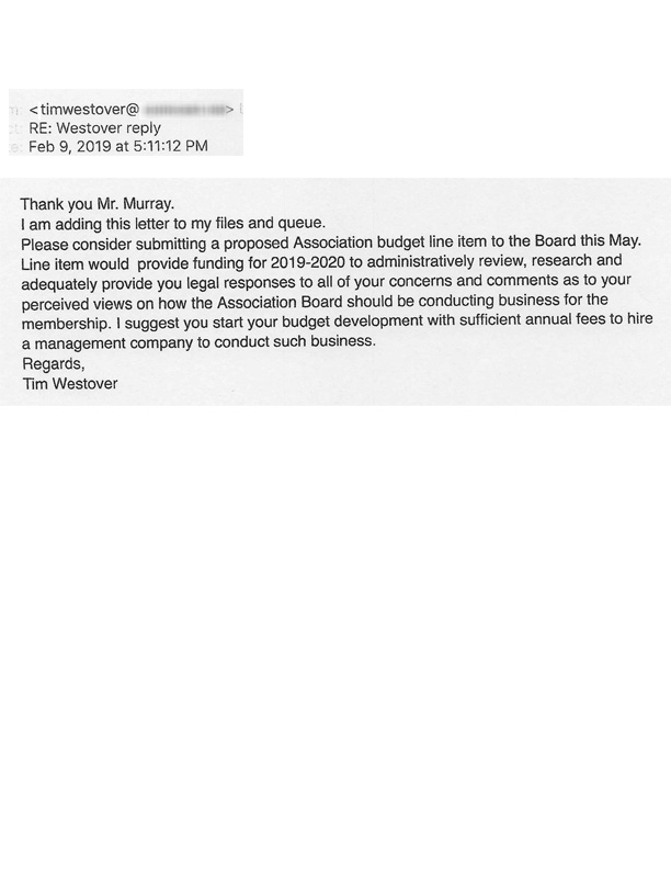 Murray Response to Westover, Feb. 18, 2019 1